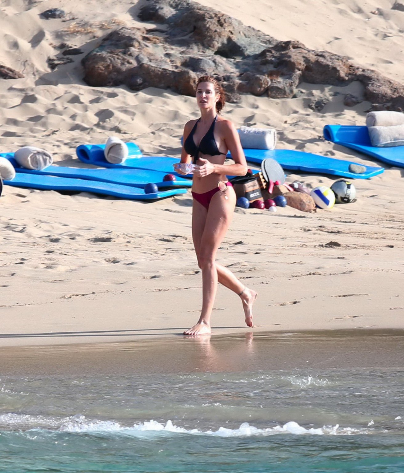 Stephanie Seymour busty showing off her round ass in a tiny two piece on the bea #75244753