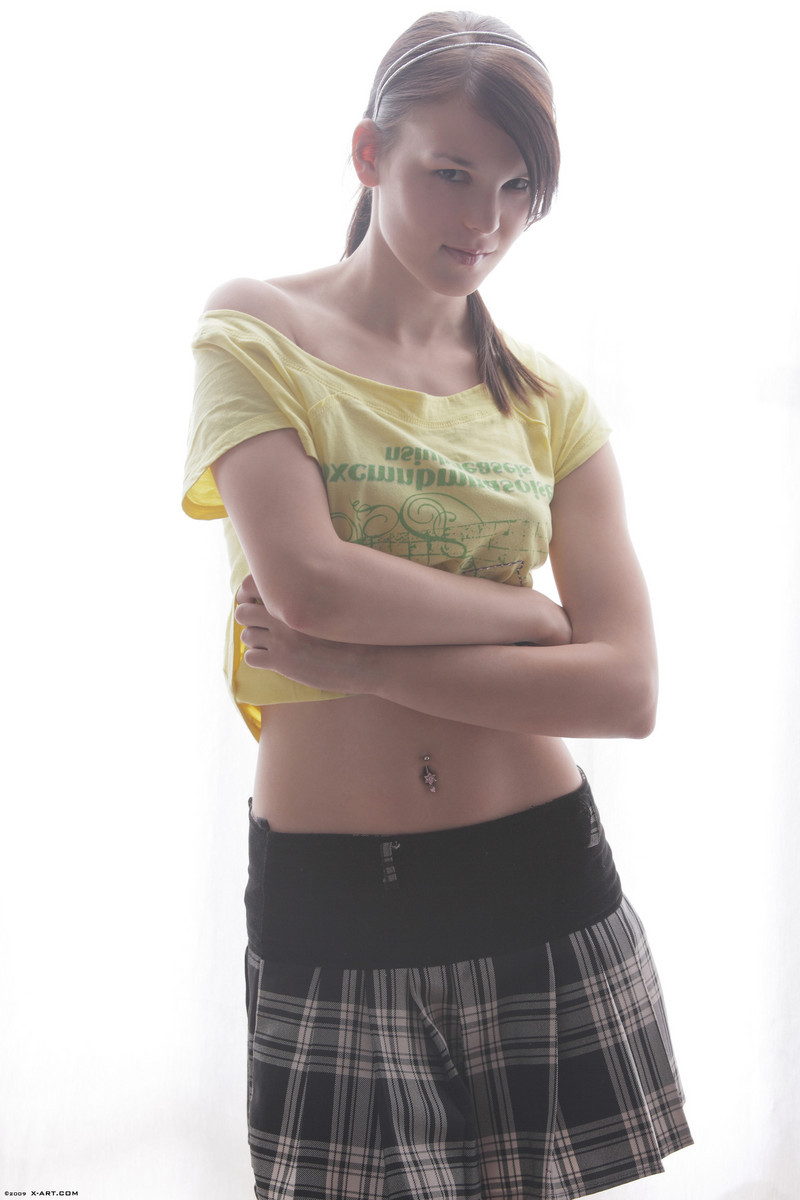 Naughty school girl Christina strips out of her plaid skirt and dares you to loo #71432743