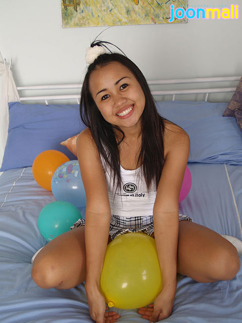 Cute asian teen Joon Mali with colorful balloons #70010720