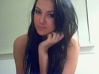 Nasty brunette shows her body on web-camera