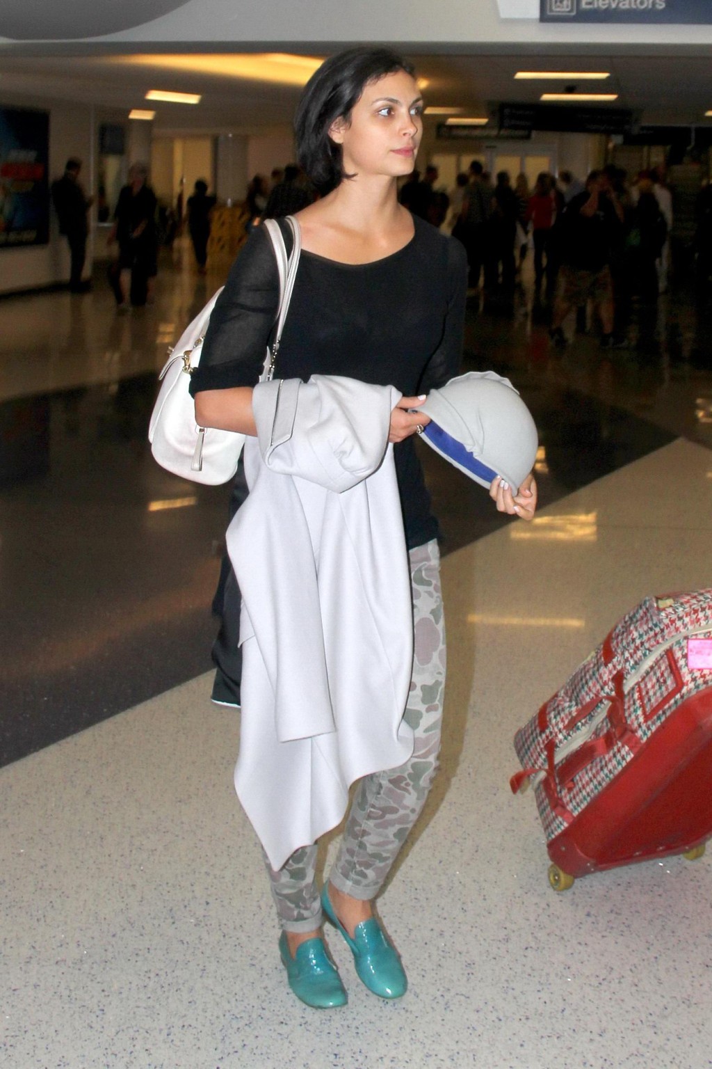 Morena Baccarin see through to bra at LAX airport #75182016