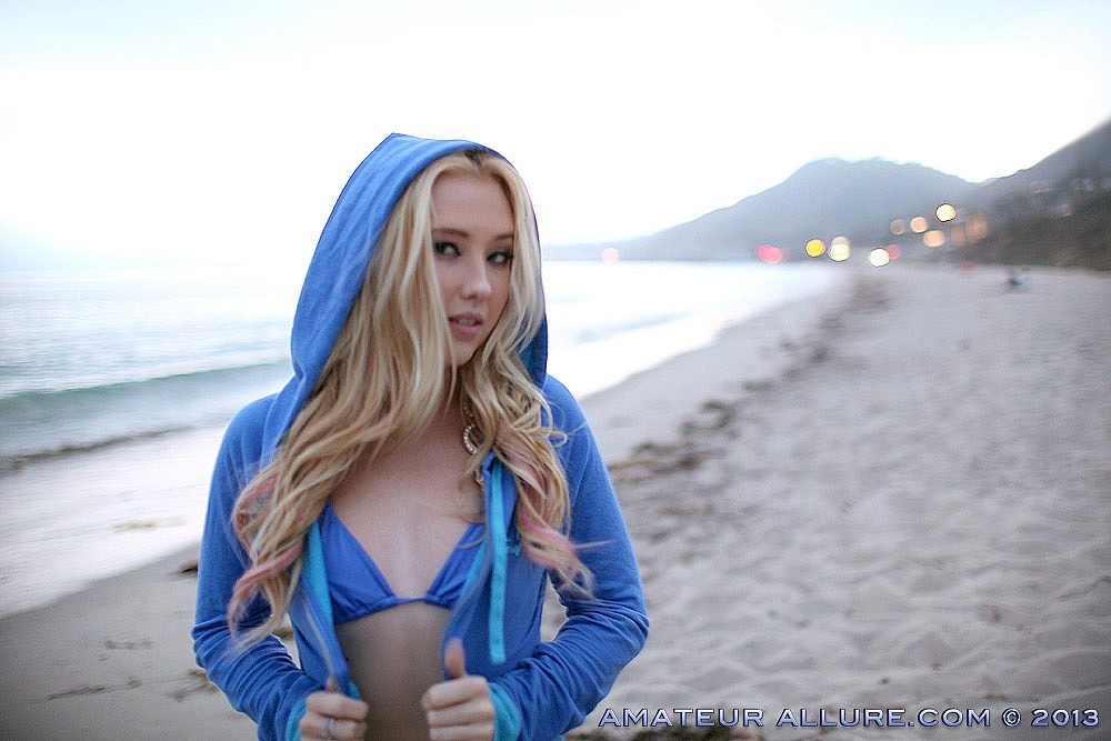 Sexy blonde babe in blue bikini fucked hard POV style #77427463