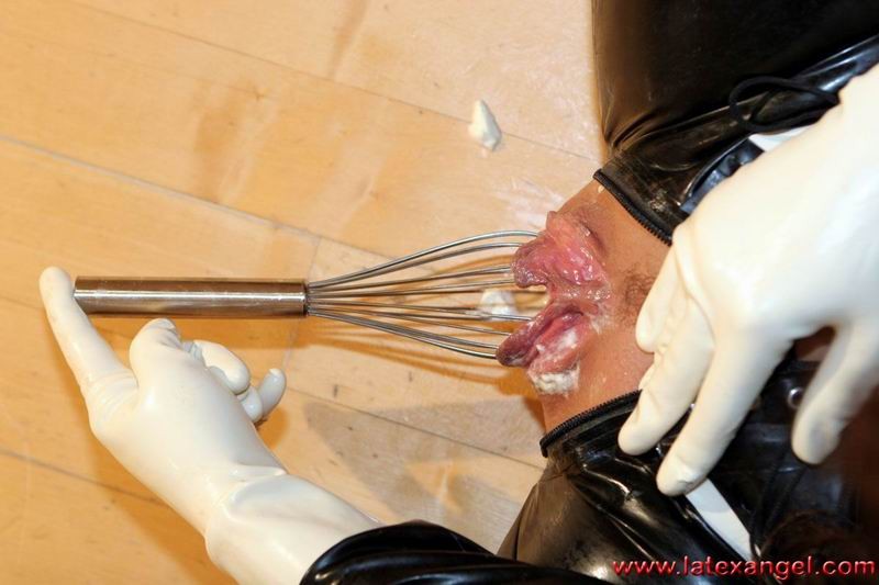 Latex Angel inserts a whisk in her twat #73226791