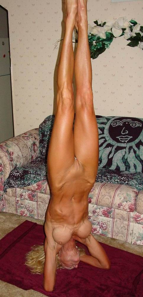 busty amateur muscular milf doing yoga at home #67447448
