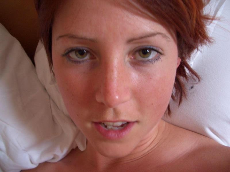 Redhead amateur girlfriend sucks cock with facial #75973930