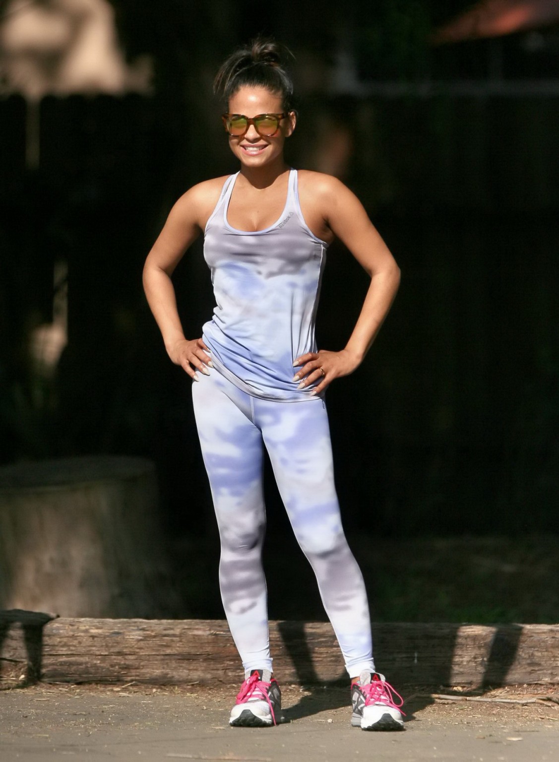 Christina Milian busty and booty in tiny top and tights while working out at the #75173945