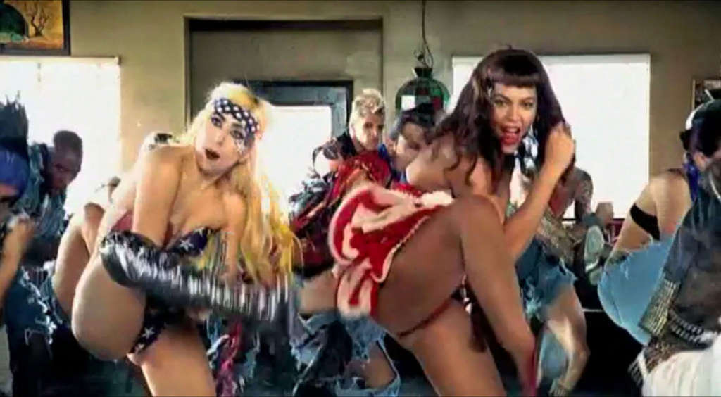 Beyonce Knowles looking sexy with Lady Gaga in video spot #75356607