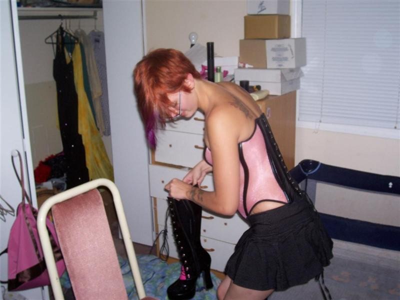 Redheaded emo girlfriend undressing #67302361