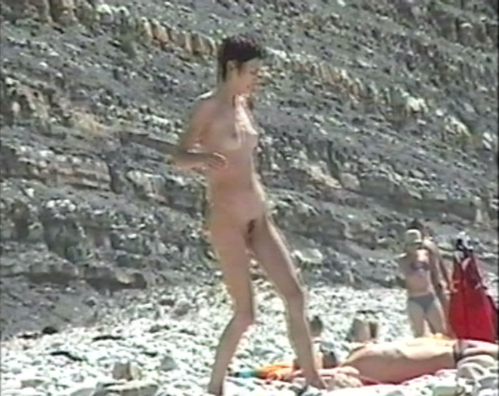 Teen nudists expose themselves at a public beach #72255654