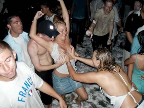 Wild Drunk College Girls Flashing in Public #76400758