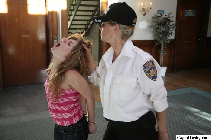 Lesbian policewoman seducing lovely girl #72878905