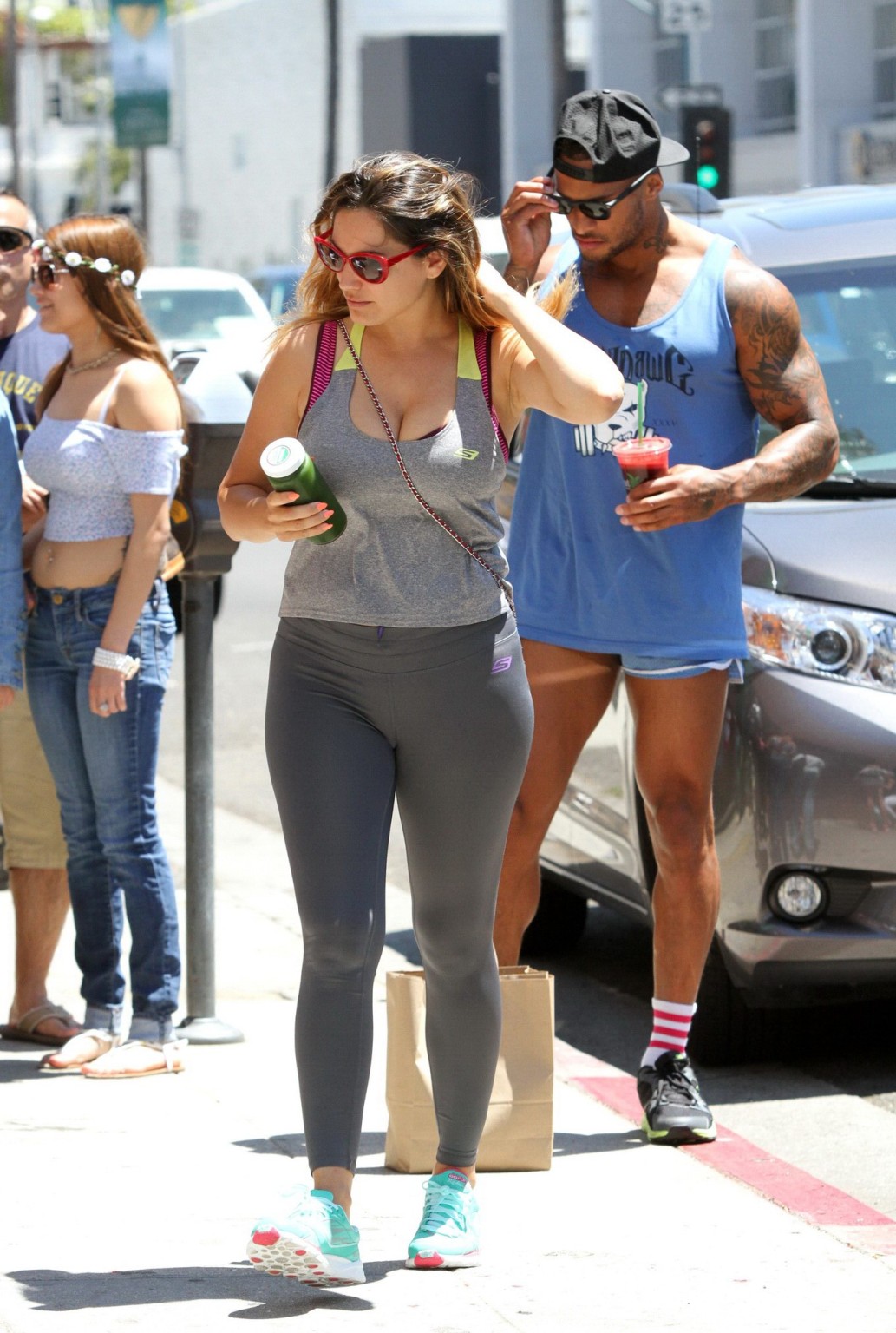 Kelly Brook shows off her curvy body wearing a tight sports outfit out in Beverl #75191073