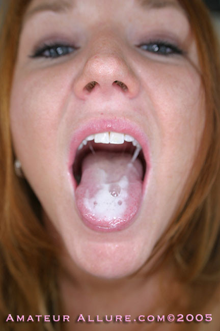 blue eyed redhead gets mouthfull of cum #76110444