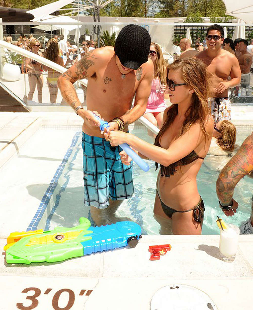 Audrina Patridge exposing sexy and hot body in bikini on pool #75350173