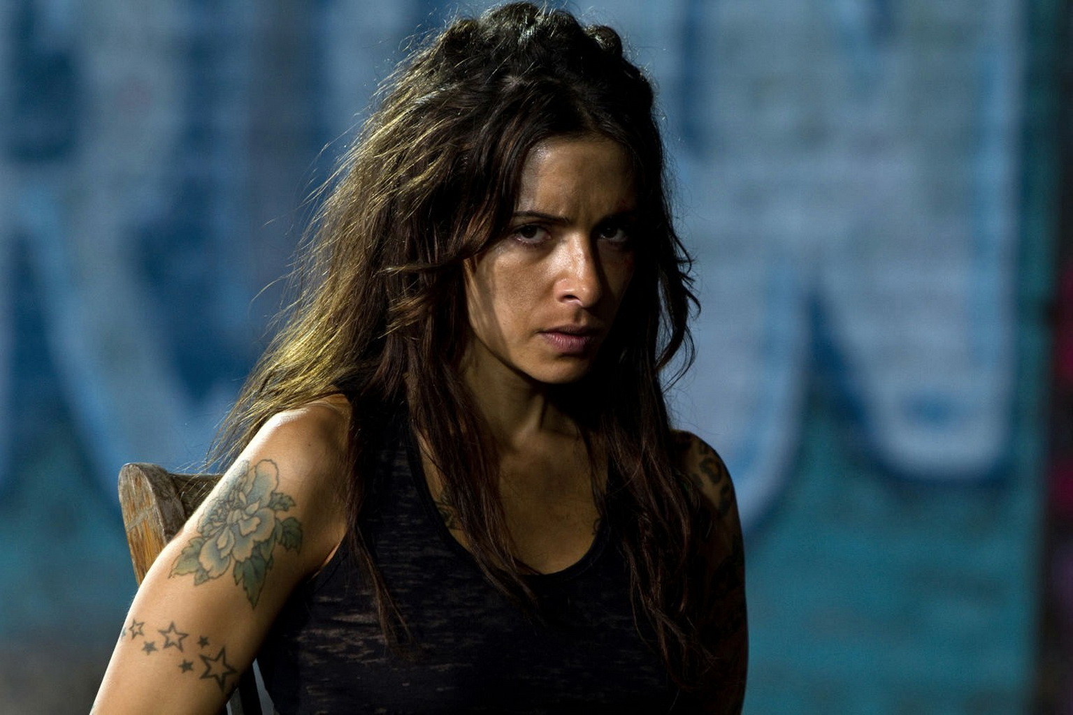 Sarah Shahi leaked nude pics with fake tattoos made during the Bullet in the Hea #75186753