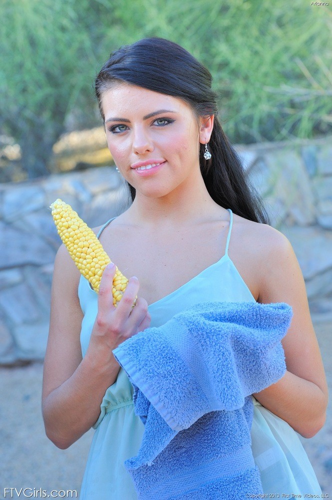 Arianna teen inserts fist, corn cob and speculum inside her pussy #76151963