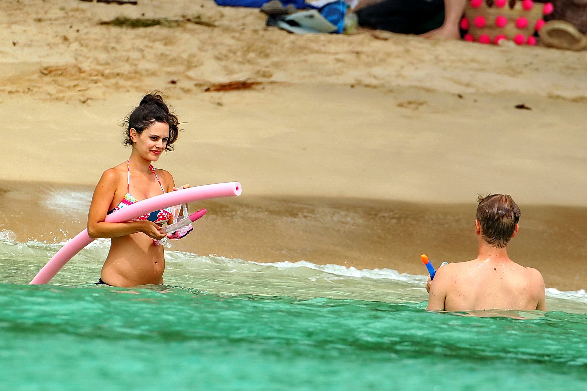 Rachel Bilson showing off her pregnant bikini body on a beach in Barbados #75194057