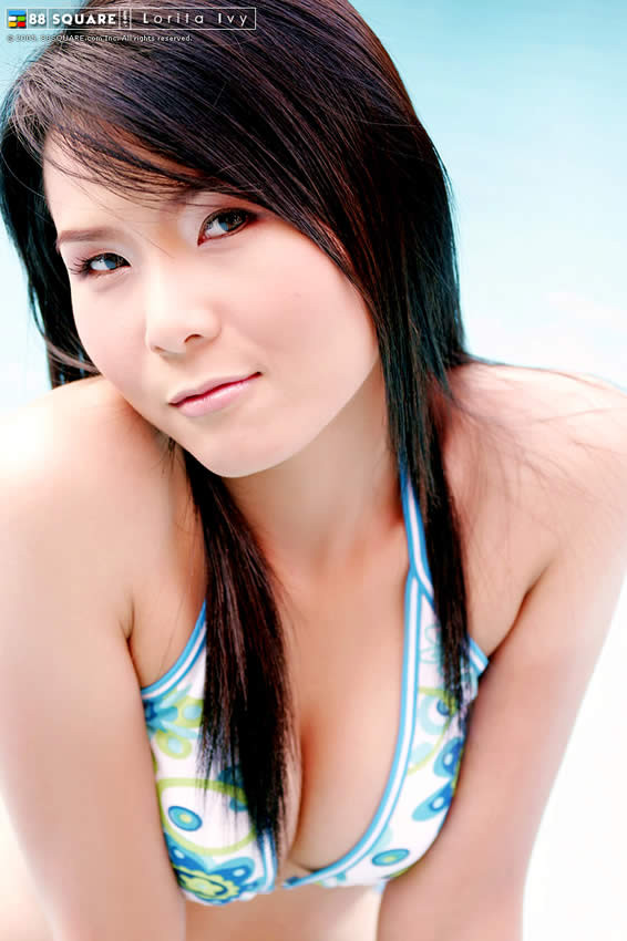 Adorable japanese teen posing by the pool #69946257