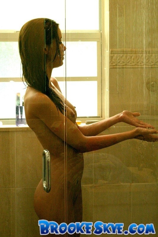 Brooke taking a very arousing bath in the shower #74977299