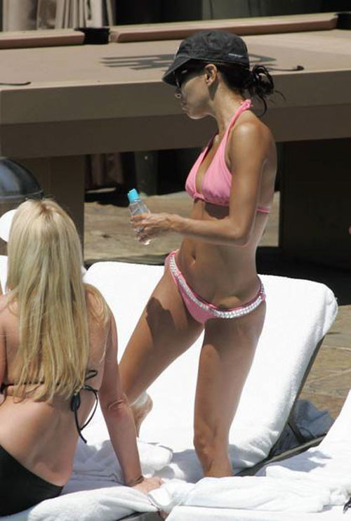 Eva Longoria showing ass in bikini and posing in stockings #75431393