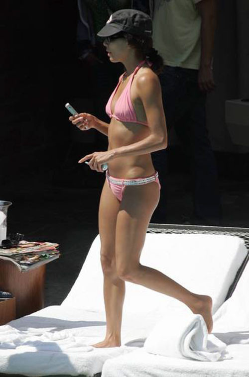 Eva Longoria showing ass in bikini and posing in stockings #75431397