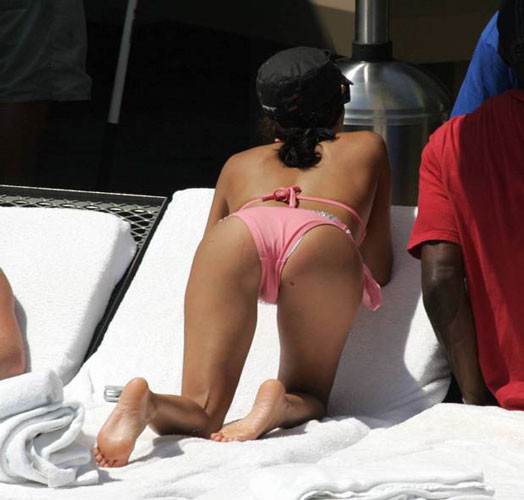 Eva Longoria showing ass in bikini and posing in stockings #75431399