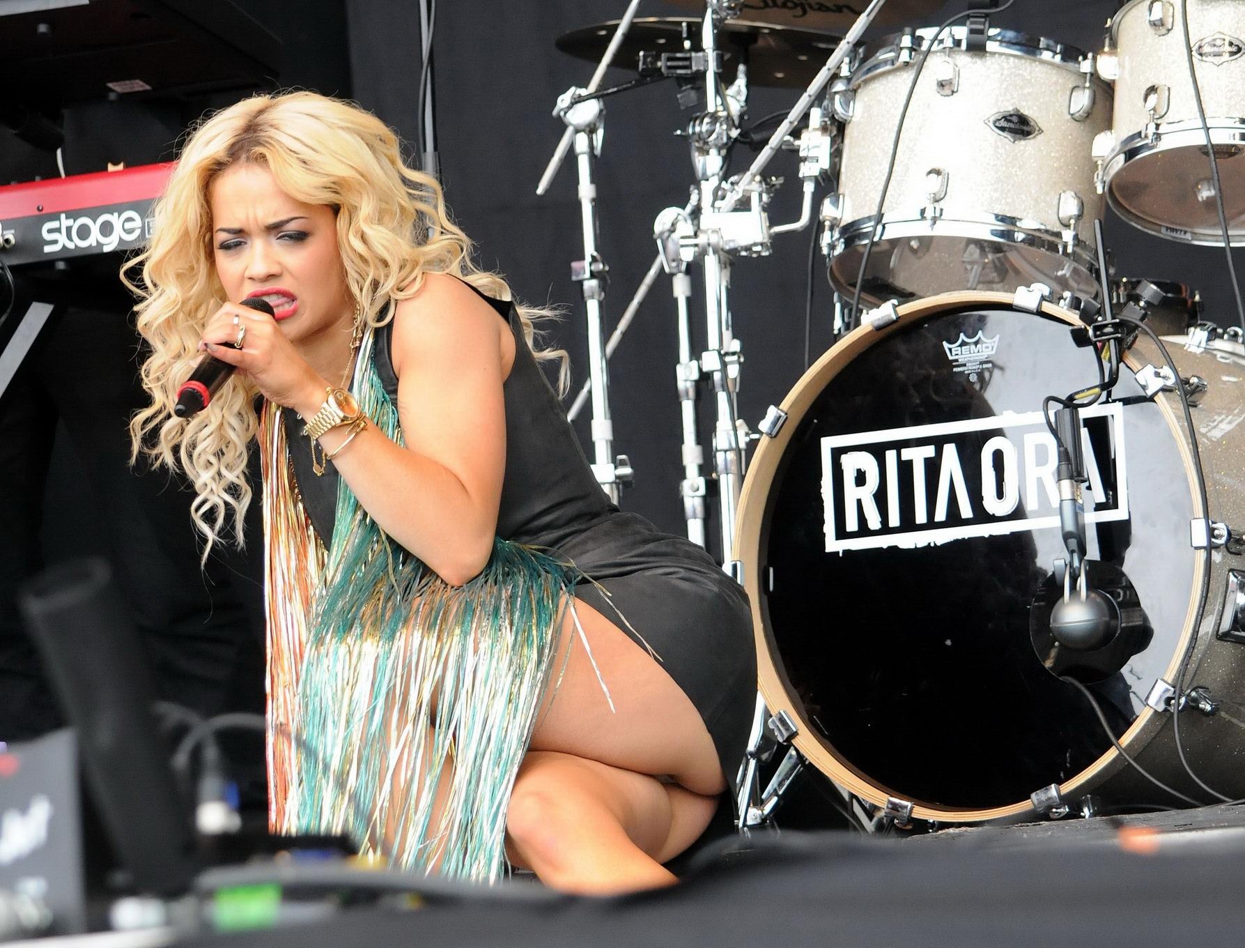 Rita Ora upskirt while performing at 'T in the Park #75257699