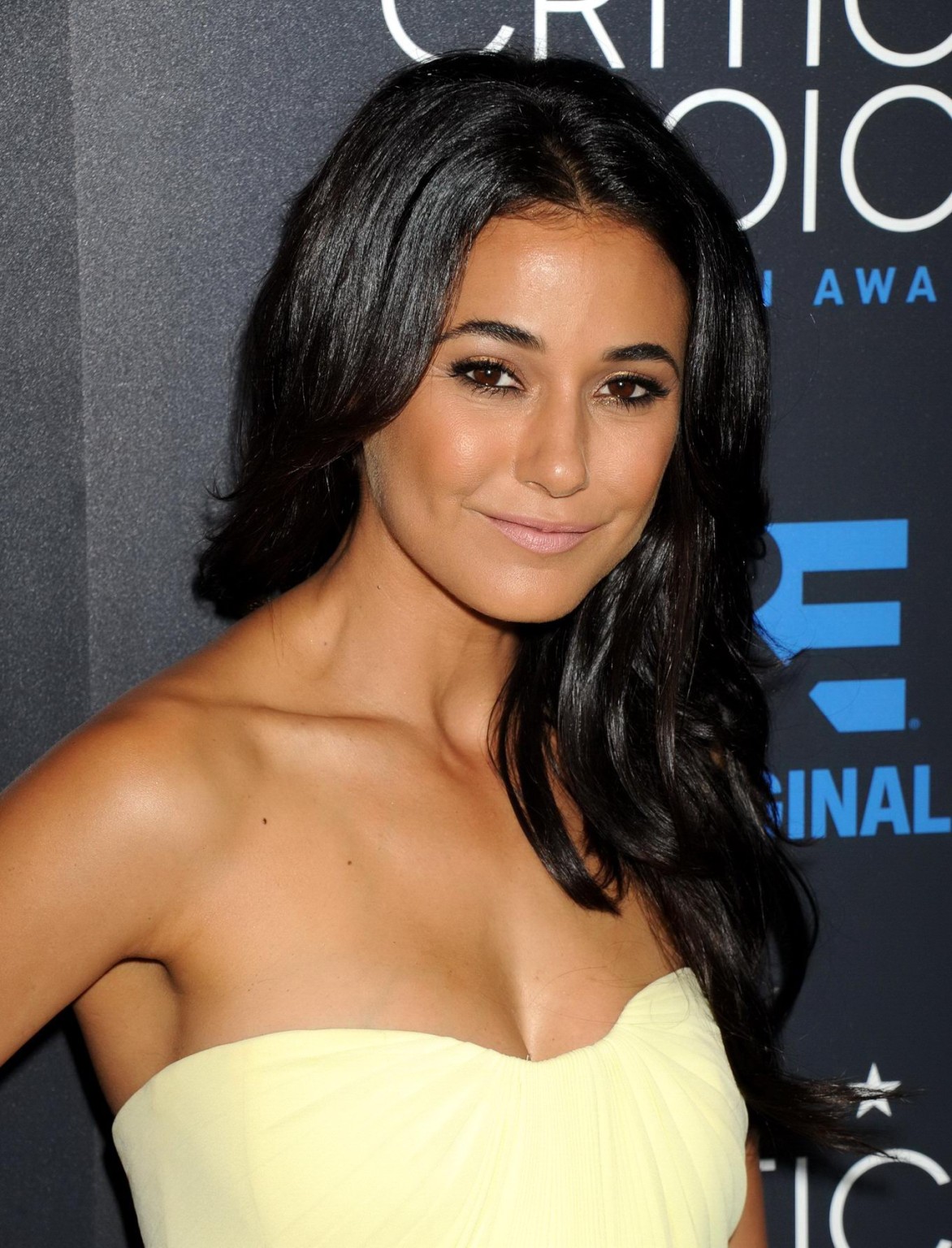 Emmanuelle Chriqui busty wearing a strapless dress at the 5th Annual Critics Cho #75162693
