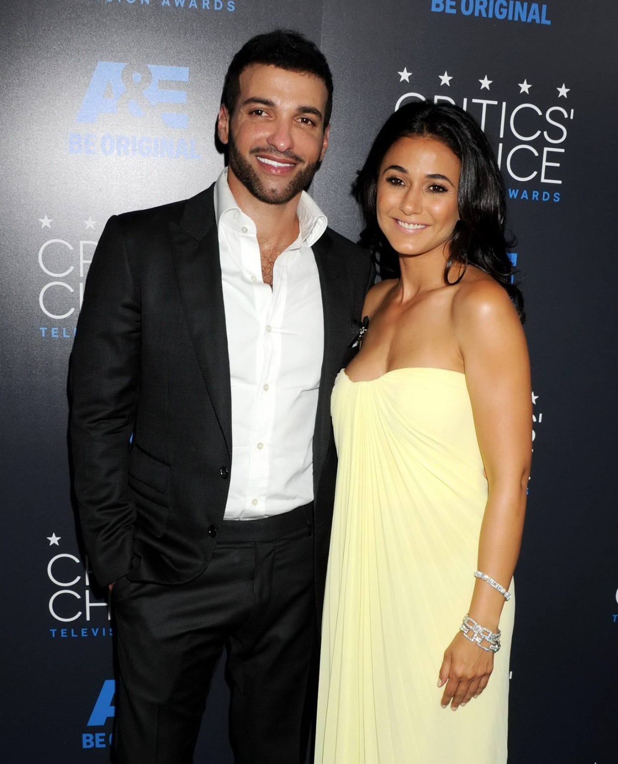 Emmanuelle Chriqui busty wearing a strapless dress at the 5th Annual Critics Cho #75162739