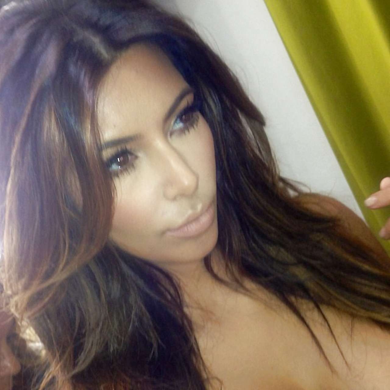 Kim Kardashian posing very sexy in lingerie and wedding dress #75252635