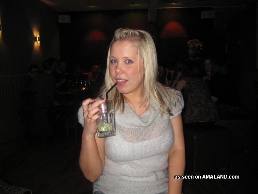 BBW bar girl enjoying beer and friends #67364283