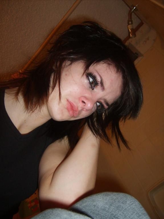 Hot brunette emo chick self-shooting #68307624