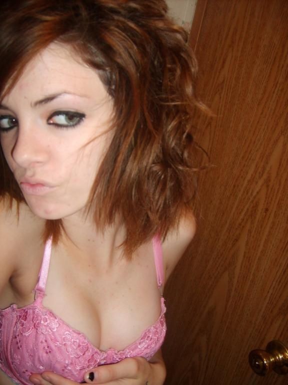 Hot brunette emo chick self-shooting #68307662