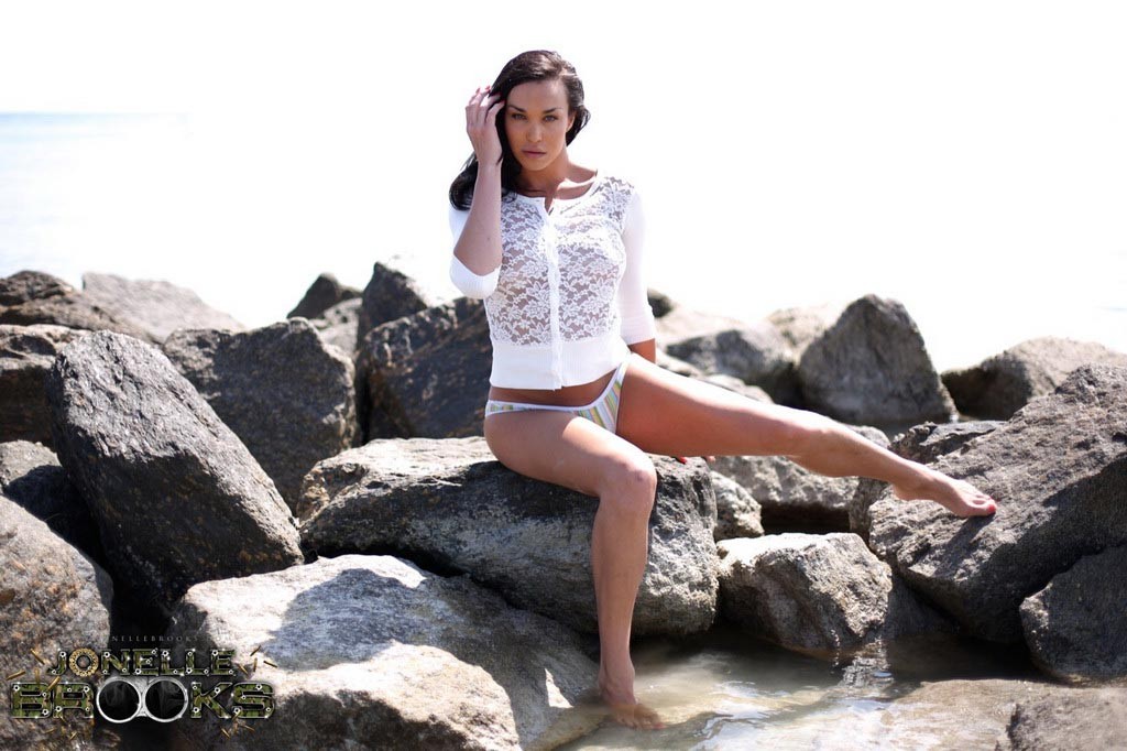 Jonelle Brooks at the beach posing for us #79161175