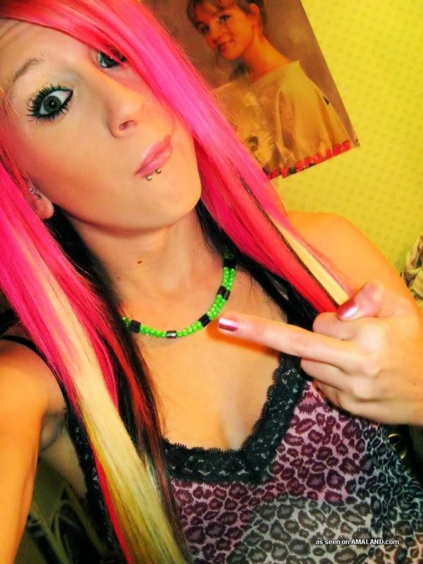 Compilation of an amateur punk chick posing for the cam #75702505