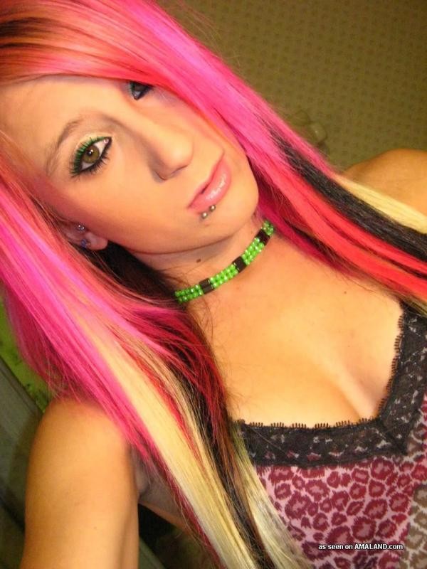 Compilation of an amateur punk chick posing for the cam #75702520