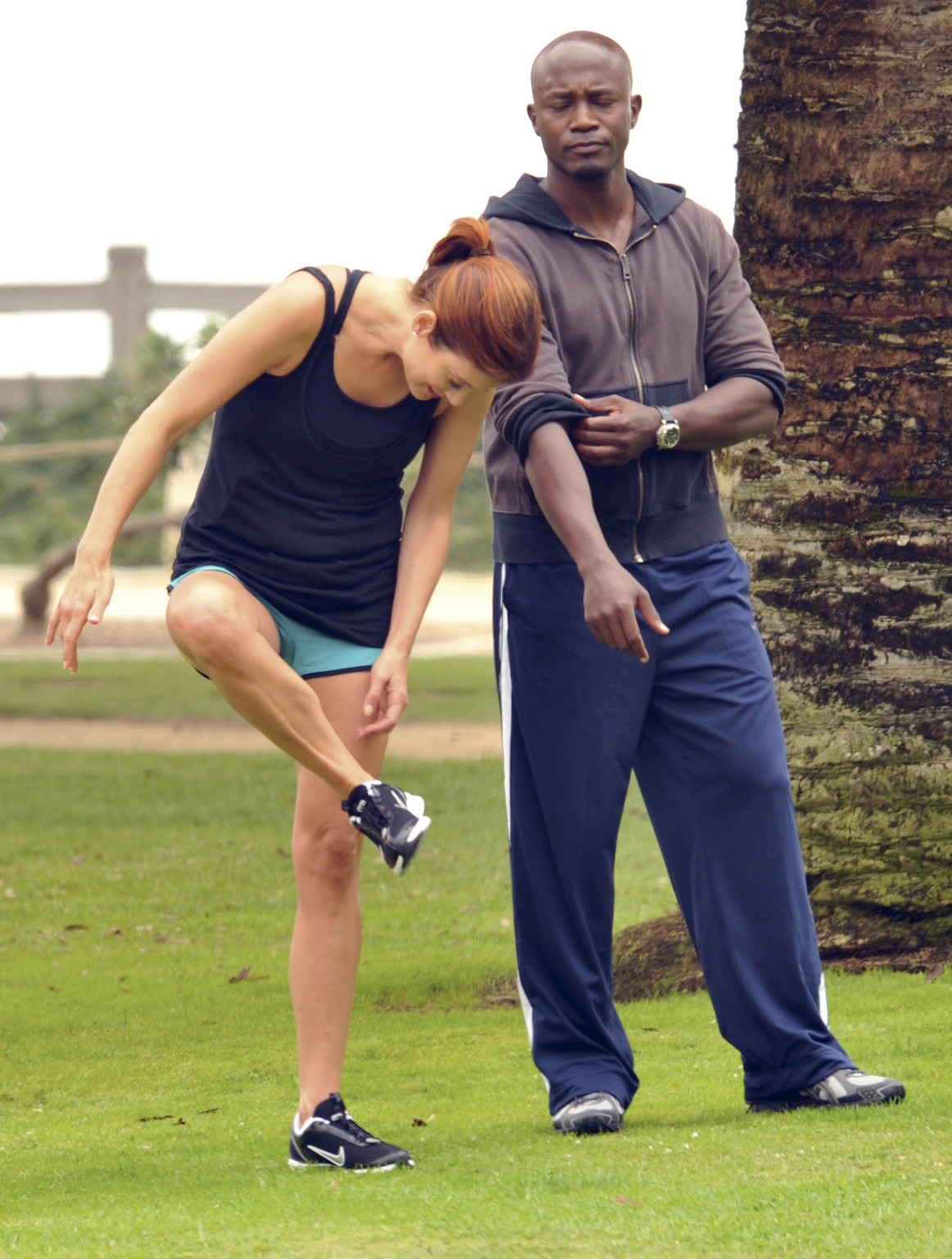 Kate Walsh leggy wearing workout gear on the set of 'Private Practice' in Santa  #75336225