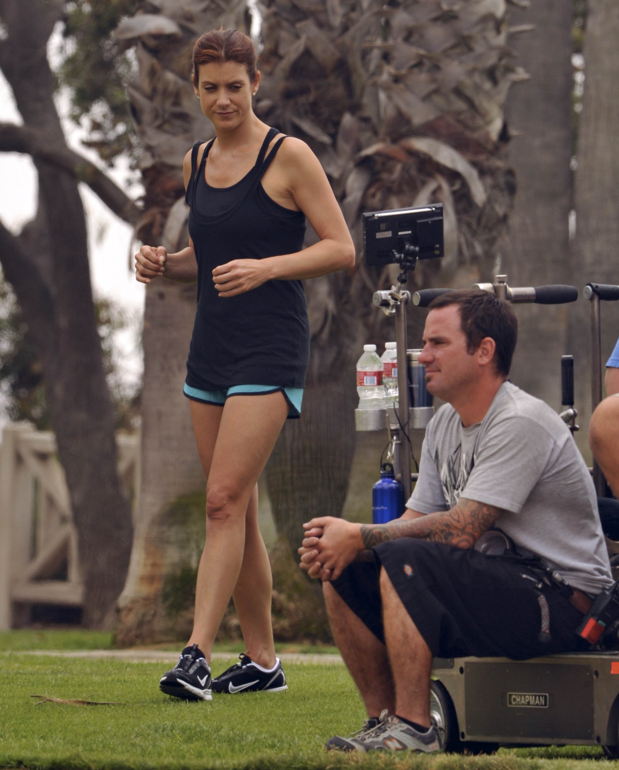 Kate Walsh leggy wearing workout gear on the set of 'Private Practice' in Santa  #75336231