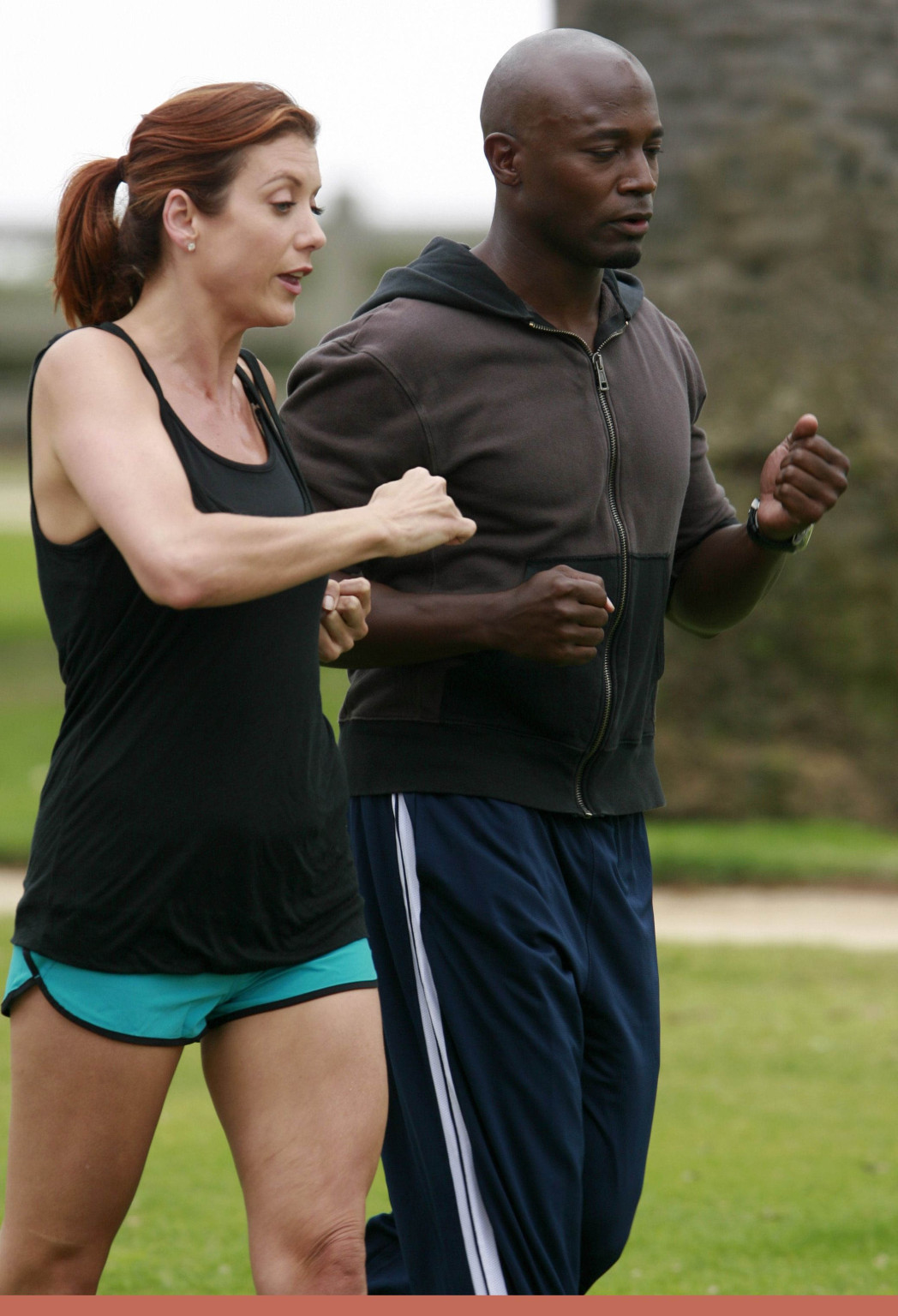 Kate Walsh leggy wearing workout gear on the set of 'Private Practice' in Santa  #75336386