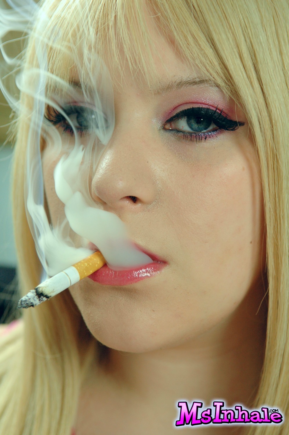 Cute blonde slut MsInhale loves smoking cigarettes while you wat #70261770