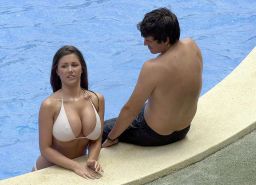 Lucy Pinder Relaxing On Pool And Showing Her Great And Incredibly Sexy Tits
