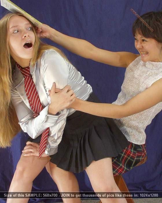 Asian schoolgirl thrashes blonde classmate #71047194