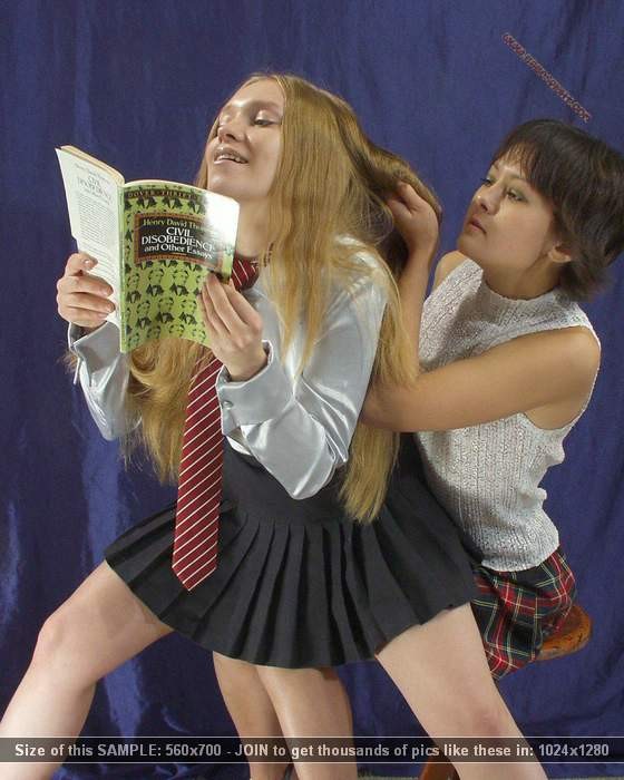 Asian schoolgirl thrashes blonde classmate #71047205
