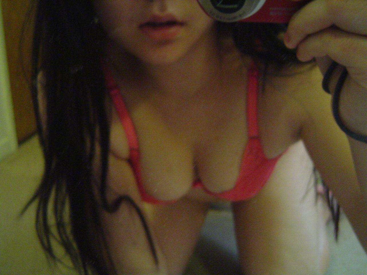 Wild cutie strips out of winter clothes and takes selfpics #68472318