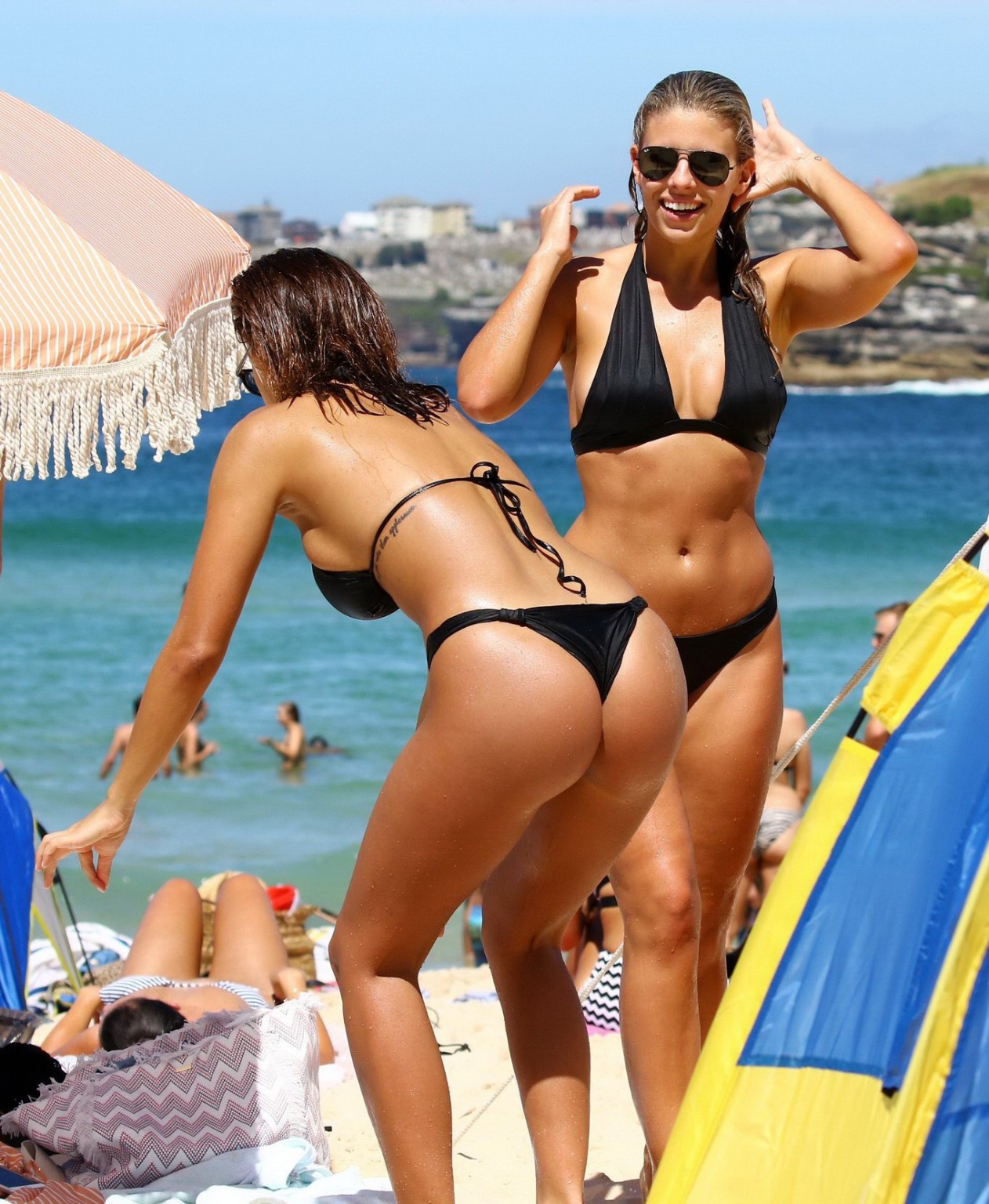 Devin Brugman and Natasha Oakley in tiny black bikinis #75145273