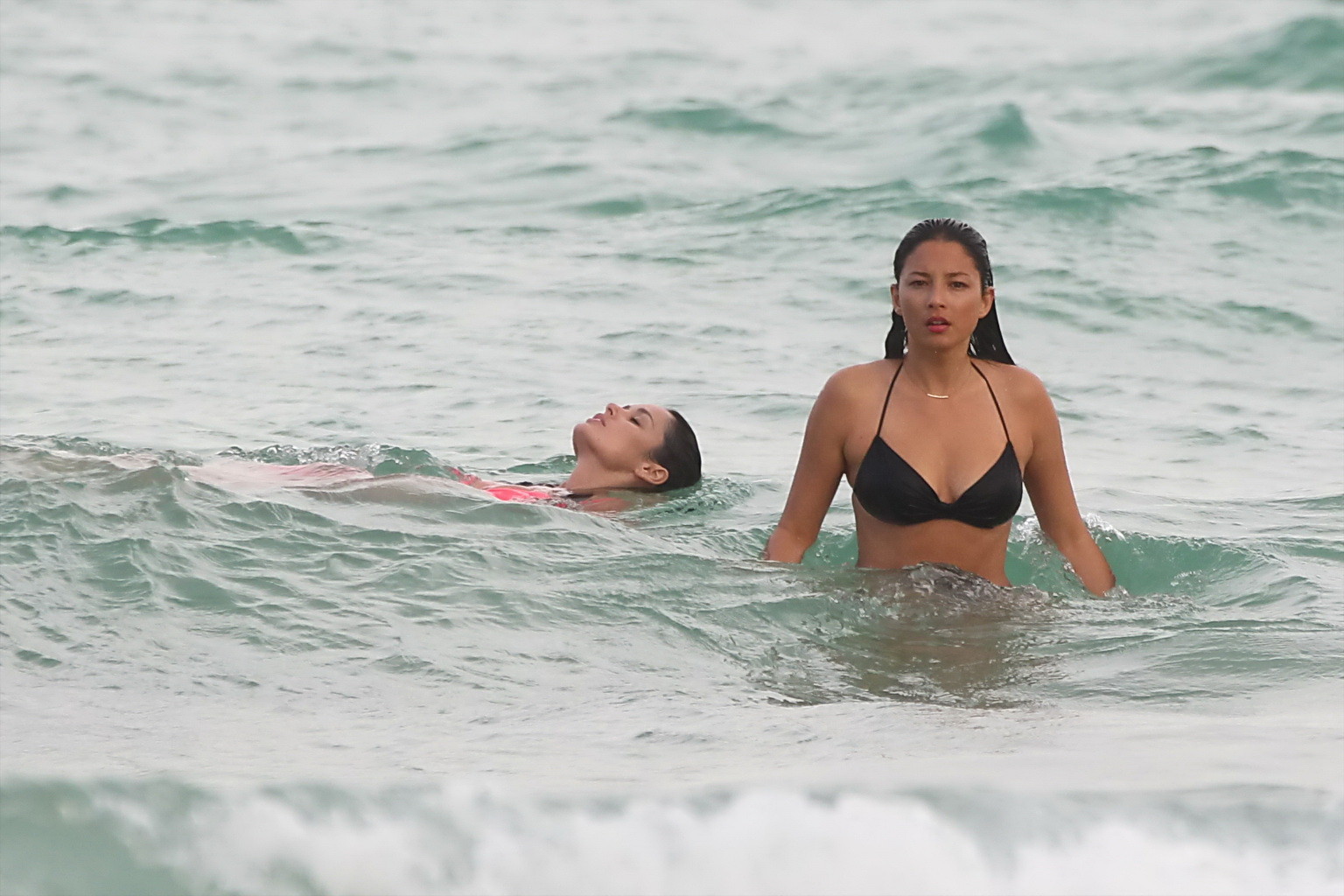 Jessica Gomes busty wearing black bikini with NIcole Trunfio at the beach in Mia #75256378