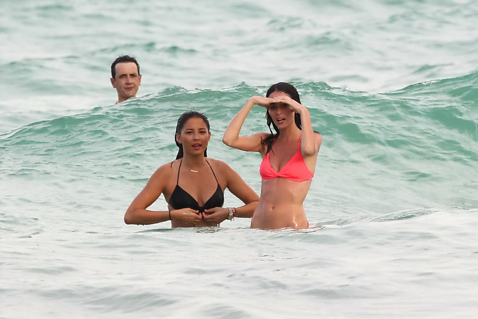 Jessica Gomes busty wearing black bikini with NIcole Trunfio at the beach in Mia #75256380