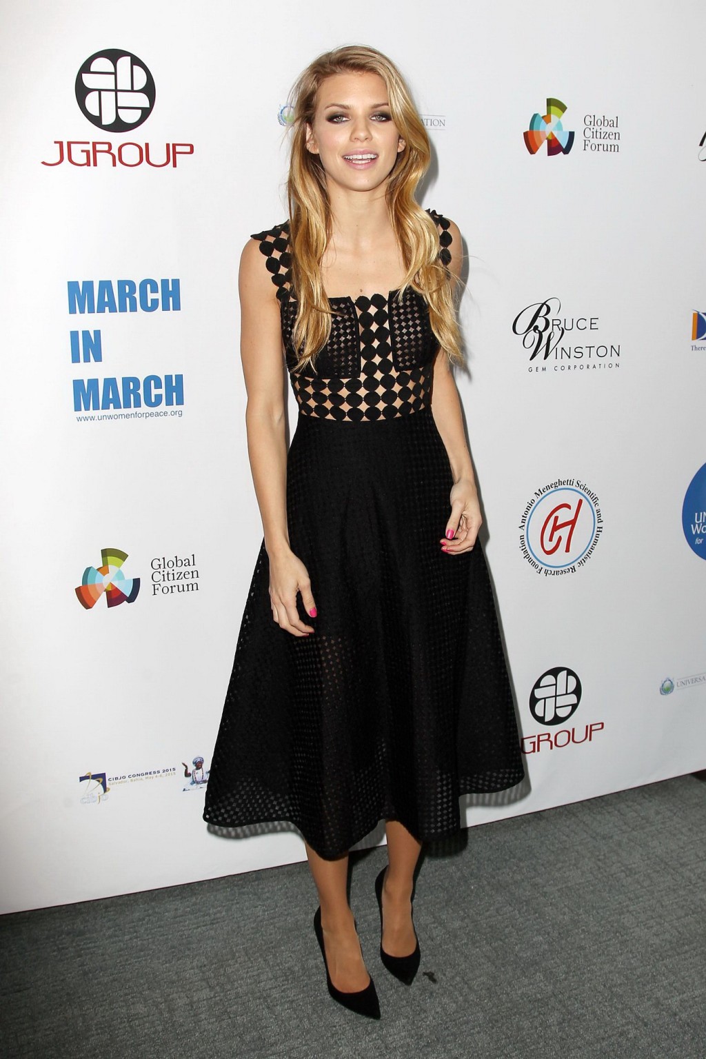 AnnaLynne McCord braless wearing a partially see through dress at the UN Women f #75170738