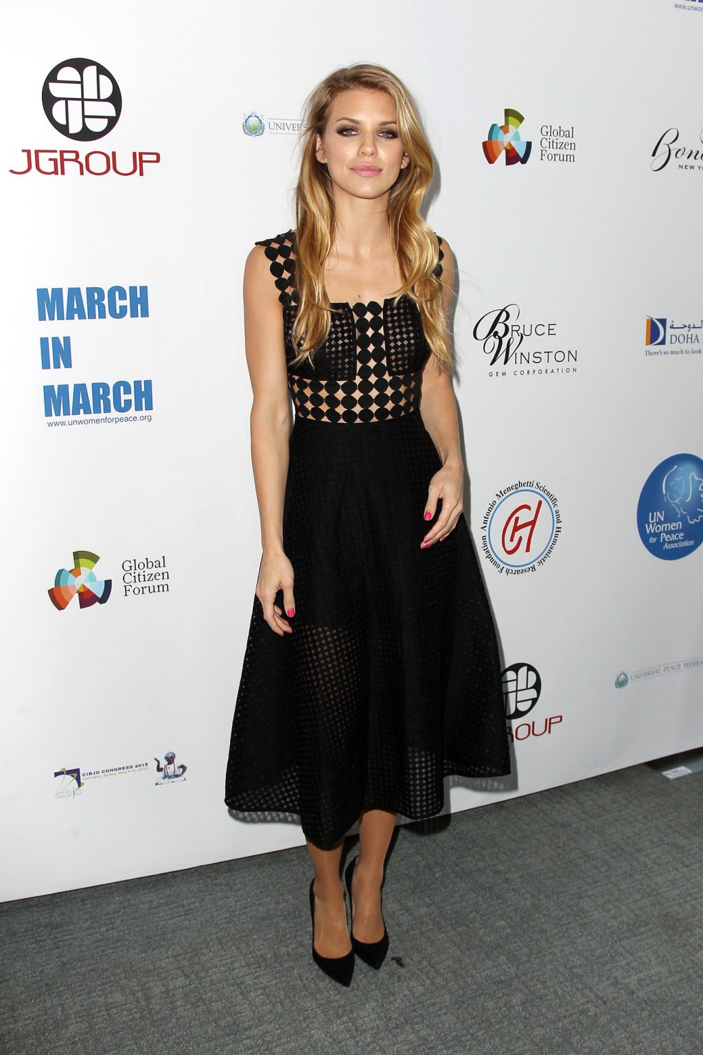 AnnaLynne McCord braless wearing a partially see through dress at the UN Women f #75170746