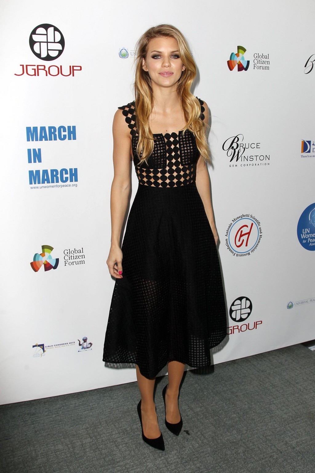 AnnaLynne McCord braless wearing a partially see through dress at the UN Women f #75170756